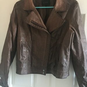 Brown leather jacket